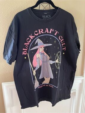 Blackcraft Cult Witch Graphic Tee - Black with Pink Accents Magical As Fuc$